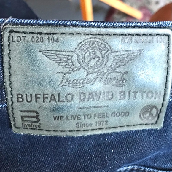 Buffalo David Bitton Evan X slim straight stretch button fly jeans size 40x32 - Picture 7 of 8